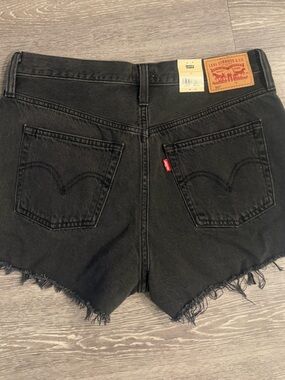 Levi's Women's Black Frayed Denim Cutoff Shorts size 29 501